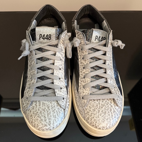 P448 Shoes | Black & Silver Sneakers - Picture 2 of 3